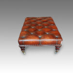 Large leather banquet stool - Image 5