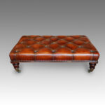 Large leather banquet stool - Image 9