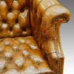 Georgian style leather library chair - Image 5