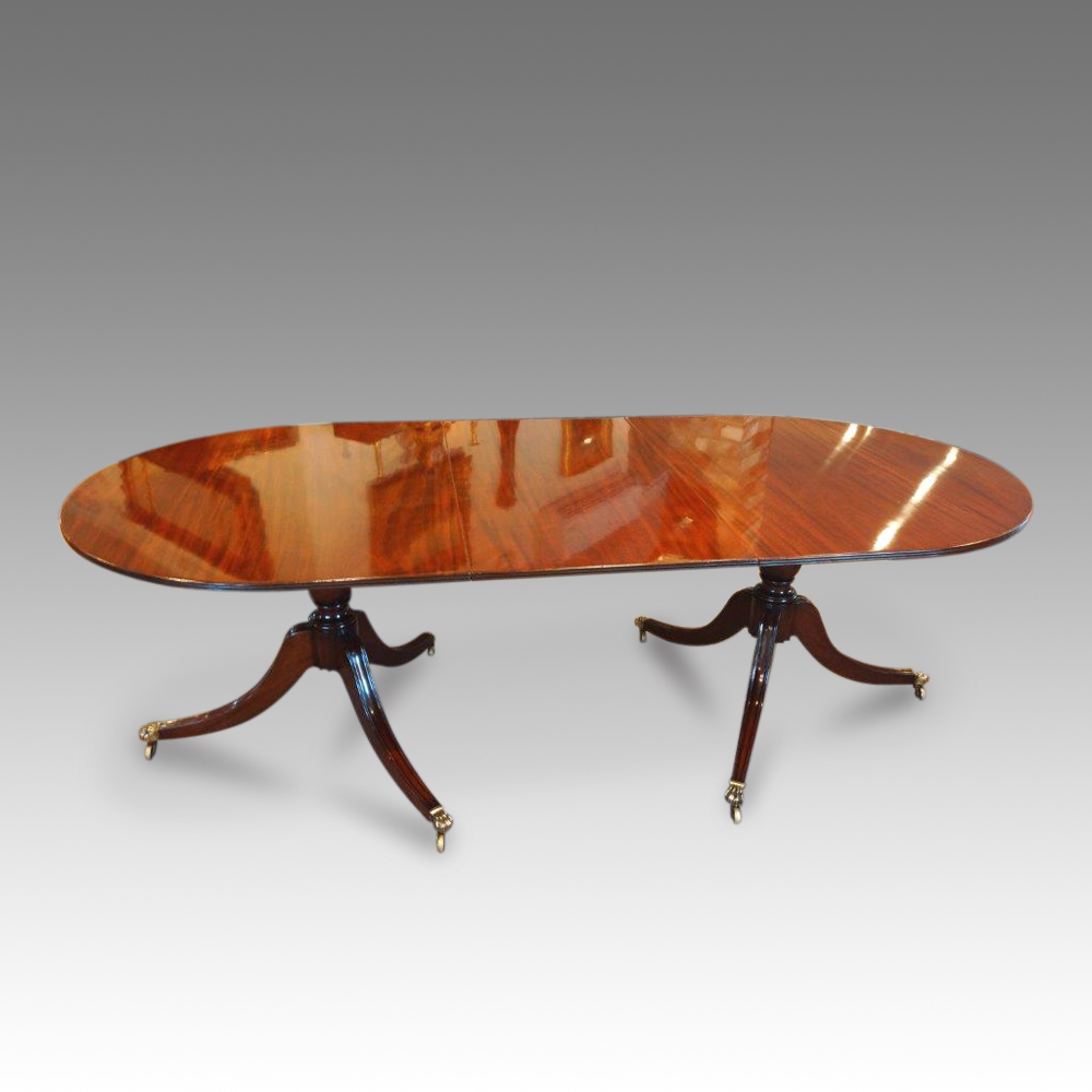 Mahogany-1930s-twin-pillar-dining-table.jpg Georgian style mahogany twin pillar dining table NOW SOLD - Image 1