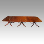George V mahogany 3 pillar dining table