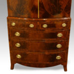 Mahogany bow fronted small linen press - Image 9