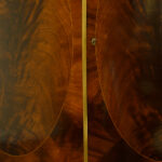 Mahogany bow fronted small linen press - Image 3