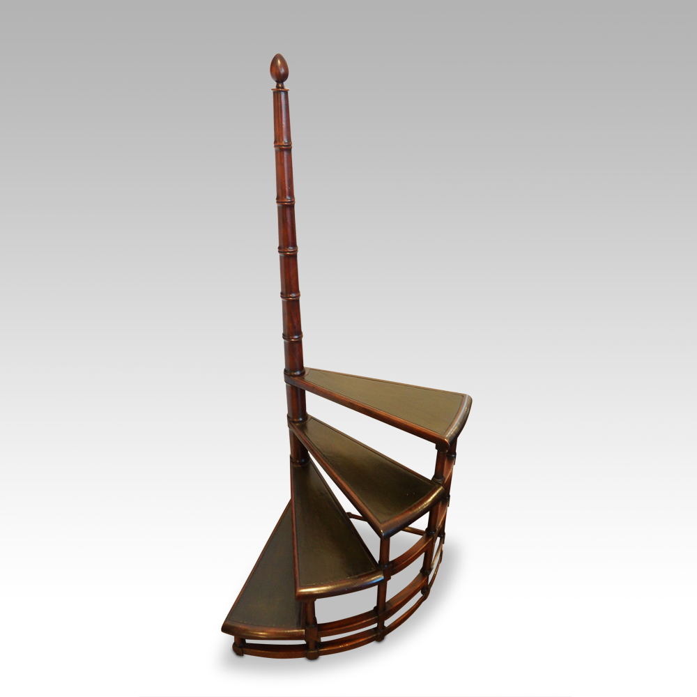 Mahogany-spiral-library-steps.jpg Mahogany spiral library steps - Image 1