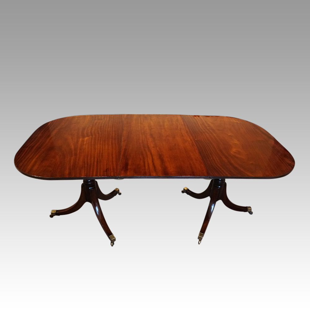 Mahogany-twin-pillar-dining-table-2.jpg Regency style mahogany dining table - Image 1