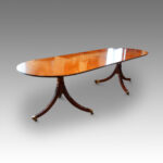 Mahogany twin pillar dining table