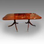 Regency style twin pillar dining table