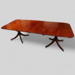 Mahogany twin pillar dining table