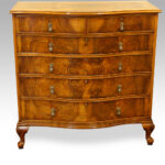 Maple & co walnut serpentine chest of drawers