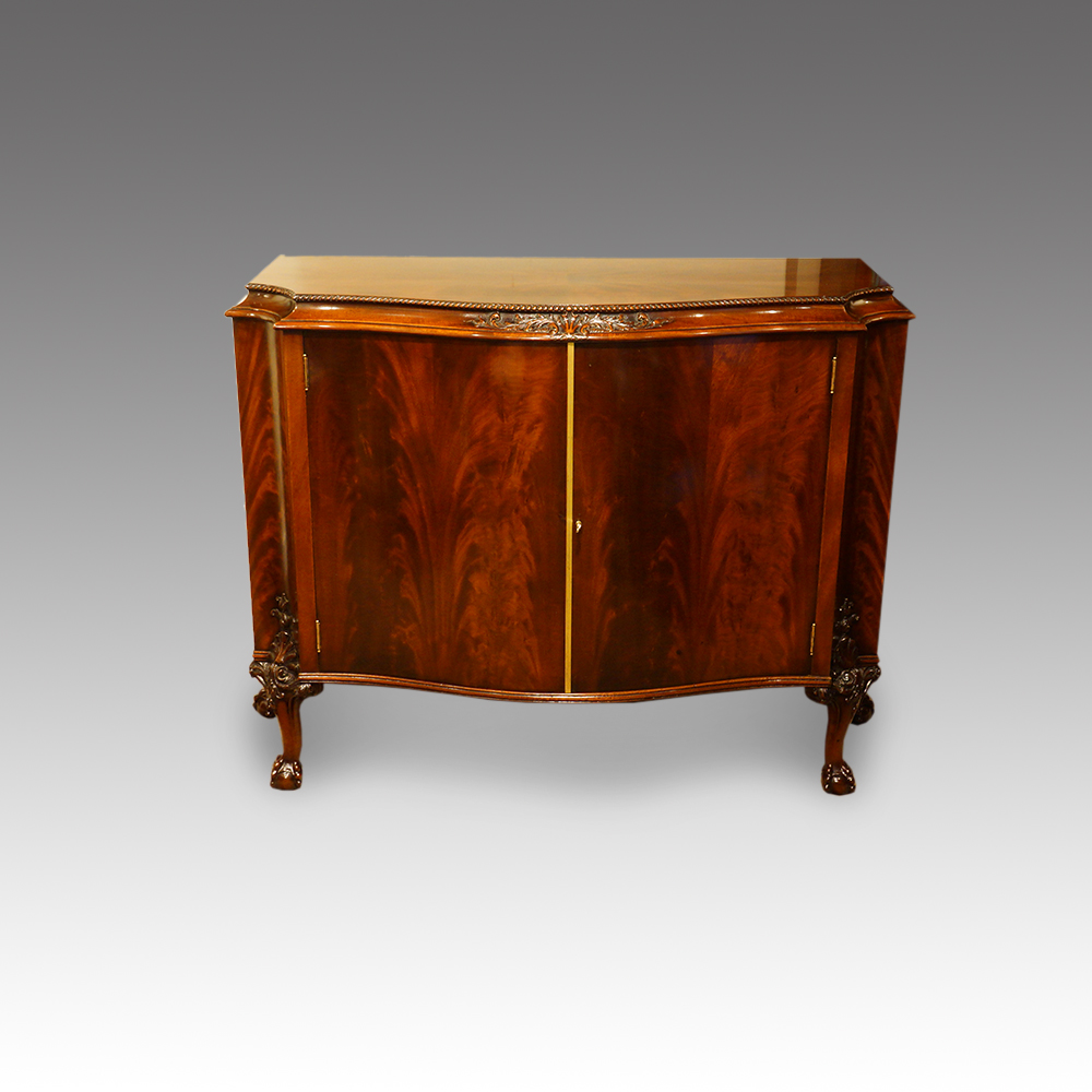 Maples-serpentine-mahogany-side-cabinet.jpg Maples serpentine mahogany sideboard - Image 1