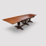 Massive oak refectory draw leaf table - Image 9