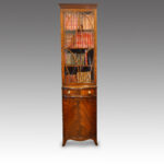 George VI mahogany narrow bookcase