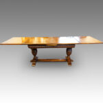 Harrods 1920's Oak refectory draw-leaf dining table