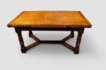 Oak refectory draw leaf dining table - Image 5