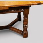 Oak refectory draw leaf dining table - Image 2