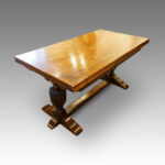Harrods 1920's Oak refectory draw-leaf dining table - Image 2