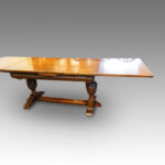 Harrods 1920's Oak refectory draw-leaf dining table - Image 11