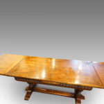 Harrods 1920's Oak refectory draw-leaf dining table - Image 7