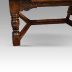 Oak refectory draw leaf dining table - Image 3