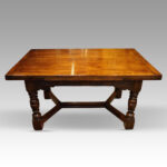 Oak refectory draw leaf dining table - Image 13