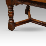 Oak refectory draw leaf dining table - Image 10