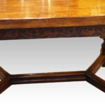 Oak refectory draw leaf dining table - Image 6