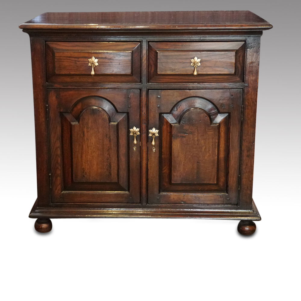 Oak-small-cupboard.jpg Oak small panelled cupboard - Image 1