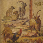 Pair Antique painted wall panels - Image 2