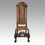Pair of Victorian Carolean style oak chairs - Image 4
