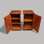 Pair Edwardian inlaid bedside cabinets - Image 2