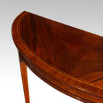 Edwardian mahogany demi lune tables - Image 2