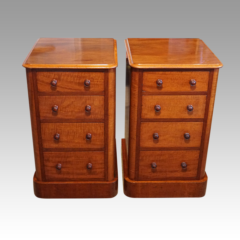 Pair-Victorian-mahogany-bedside-chests.jpg Pair Victorian mahogany bedside chests - Image 1