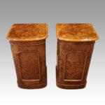 Pair Victorian walnut bedside cabinets