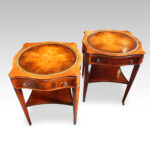 Pair inlaid mahogany end tables - Image 2