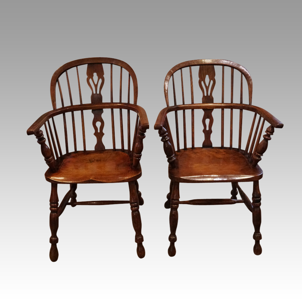 Pair-of-19thc.-windsor-armchairs.jpg Pair of 19thc. Windsor armchairs - Image 1