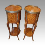 Pair of Antique oval side tables - Image 3