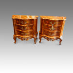 Antique serpentine bedside chests