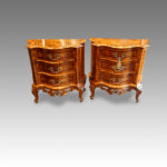 Antique serpentine bedside chests - Image 2