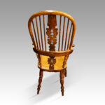 Pair Victorian Yew Broad Arm Windsor chairs - Image 5