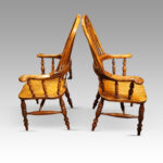 Pair Victorian Yew Broad Arm Windsor chairs - Image 3