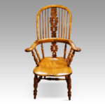 Pair Victorian Yew Broad Arm Windsor chairs - Image 2
