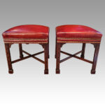 Edwardian Chippendale mahogany stools