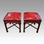 Edwardian Chippendale mahogany stools - Image 2