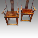 Pair of Chinese yoke back armchairs - Image 6