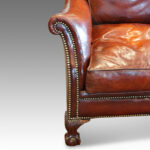 Pair of Edwardian leather club armchairs Now Sold - Image 3