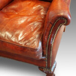 Pair of Edwardian leather club armchairs Now Sold - Image 4