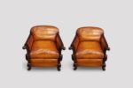 Pair of Edwardian leather club chairs - Image 11