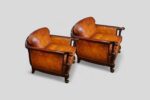 Pair of Edwardian leather club chairs