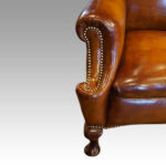 Pair of Edwardian leather wing chairs - Image 3