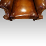 Pair of Edwardian leather wing chairs - Image 10